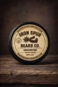 unscented beard balm , iron spur beard company